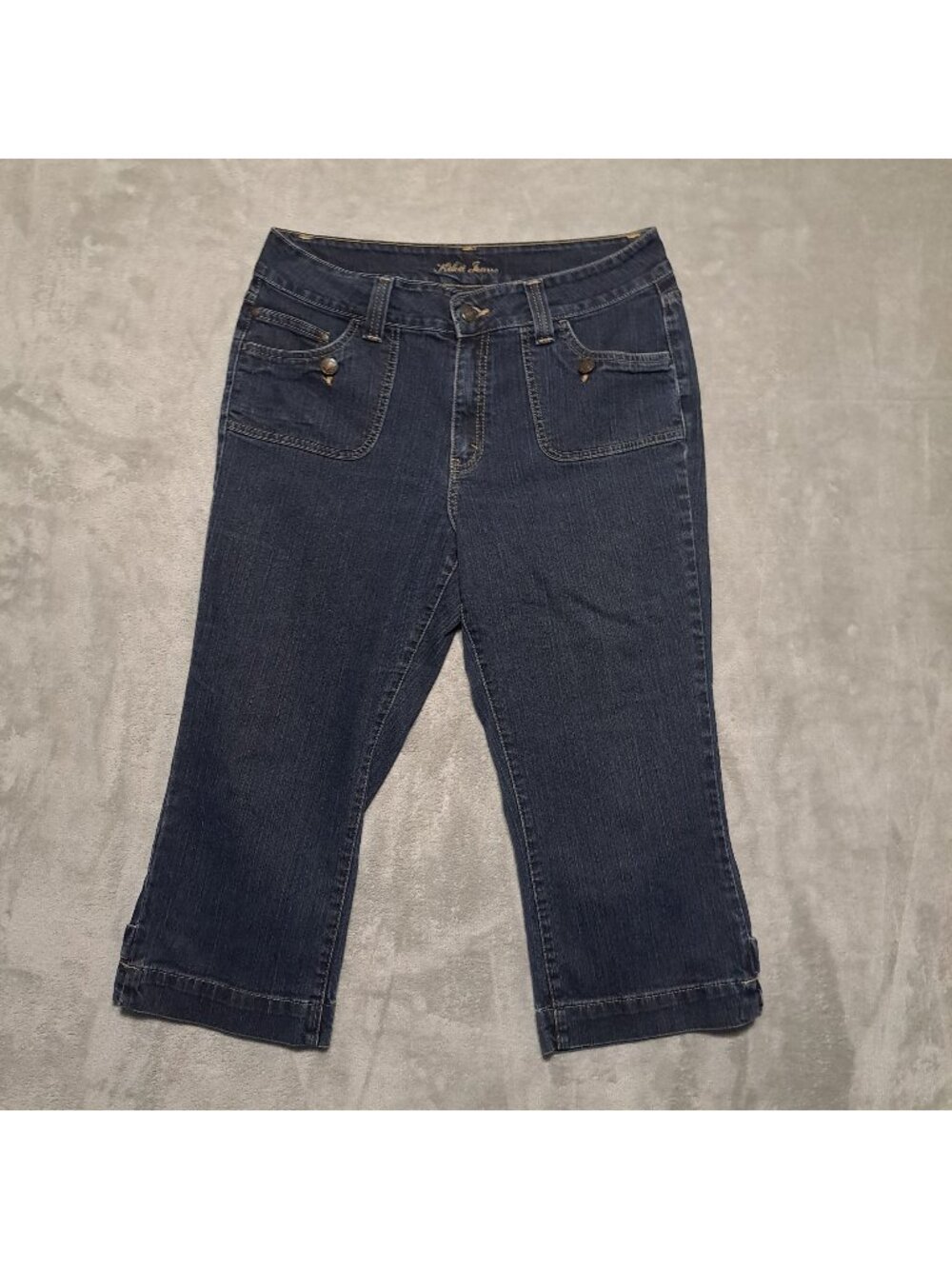 Kikit Jeans Size 12 Blue Medium Wash Denim Capris Casual Vented Cuffs